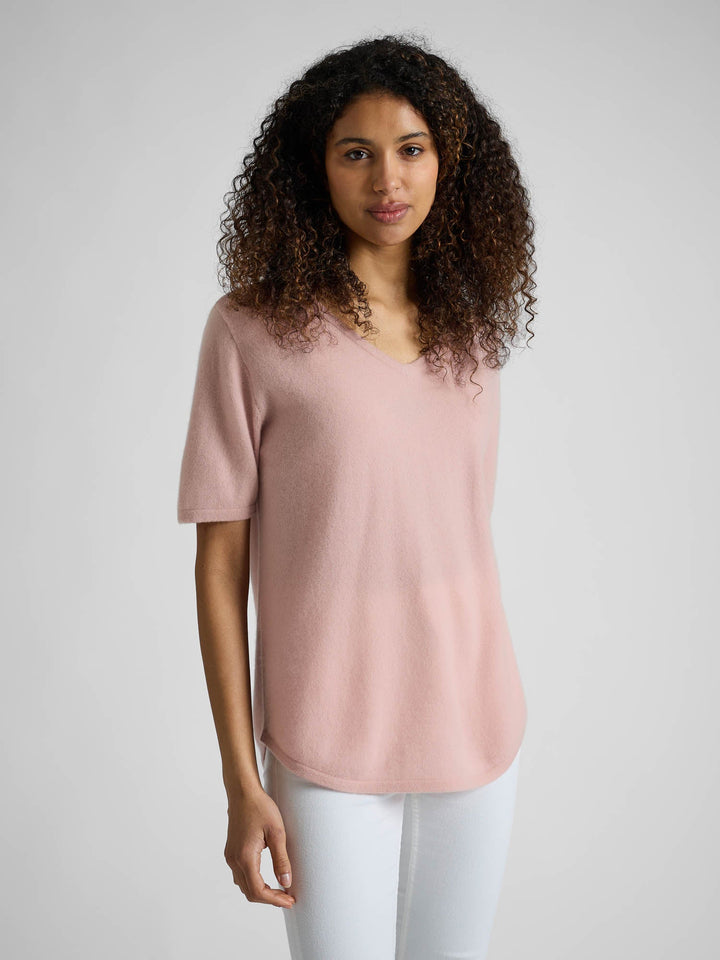 Cashmere T-shirt "Iben" - rose glow - 100% pure Cashmere - Scandinavian design - Kashmina of Norway