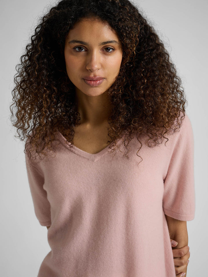 Cashmere T-shirt "Iben" - rose glow - 100% pure Cashmere - Scandinavian design - Kashmina of Norway