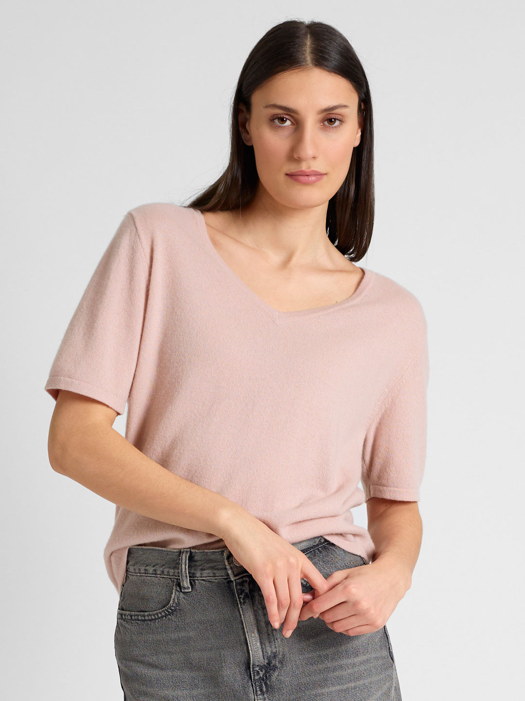 Cashmere T-shirt "Iben" 100% cashmere from Kashmina. Rose glow