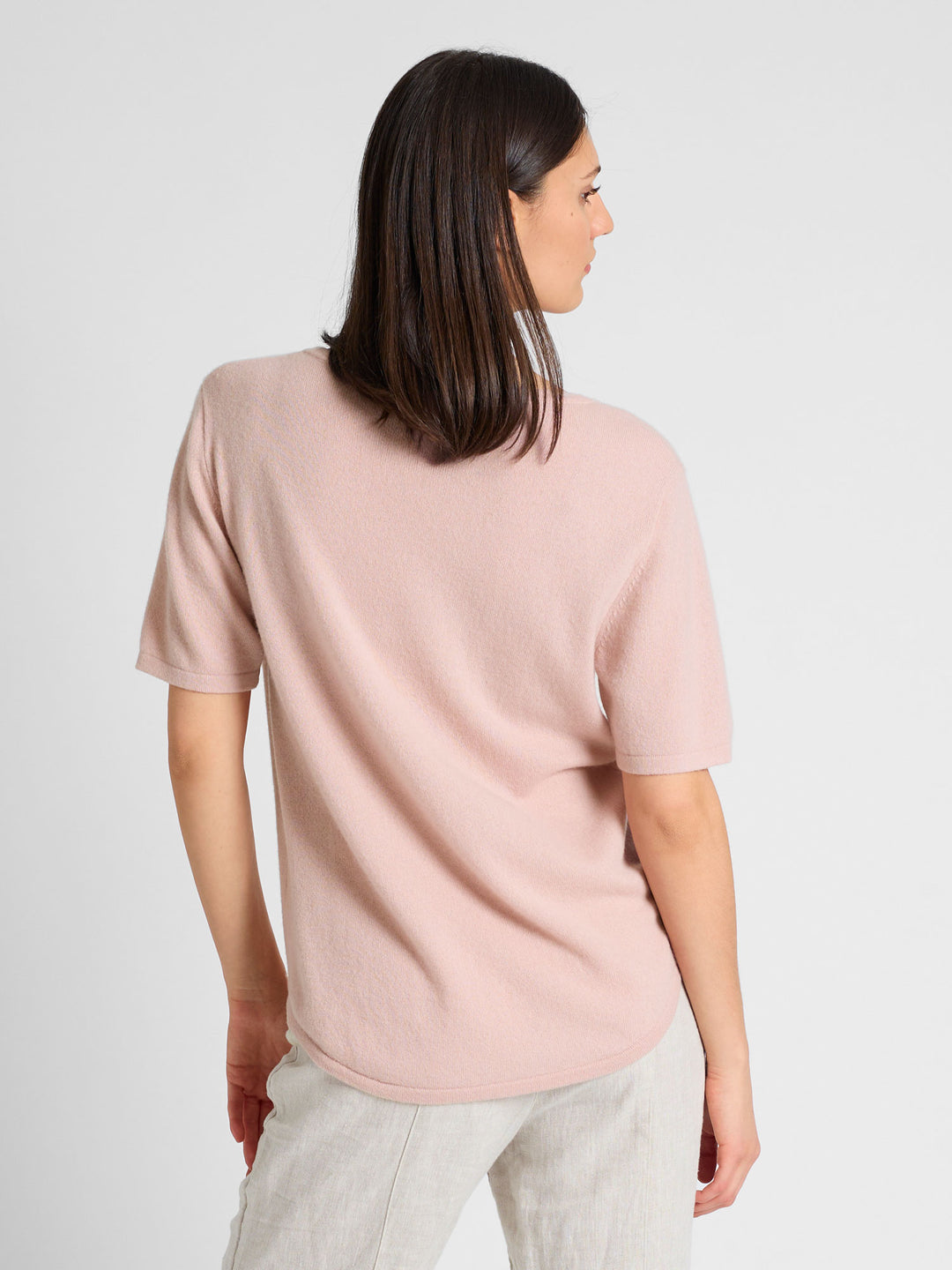 Cashmere T-shirt "Iben" 100% cashmere from Kashmina. Rose glow