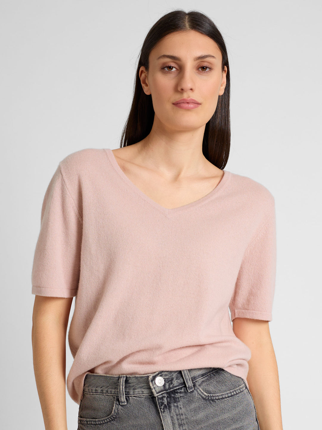 Cashmere T-shirt "Iben" 100% cashmere from Kashmina. Rose glow