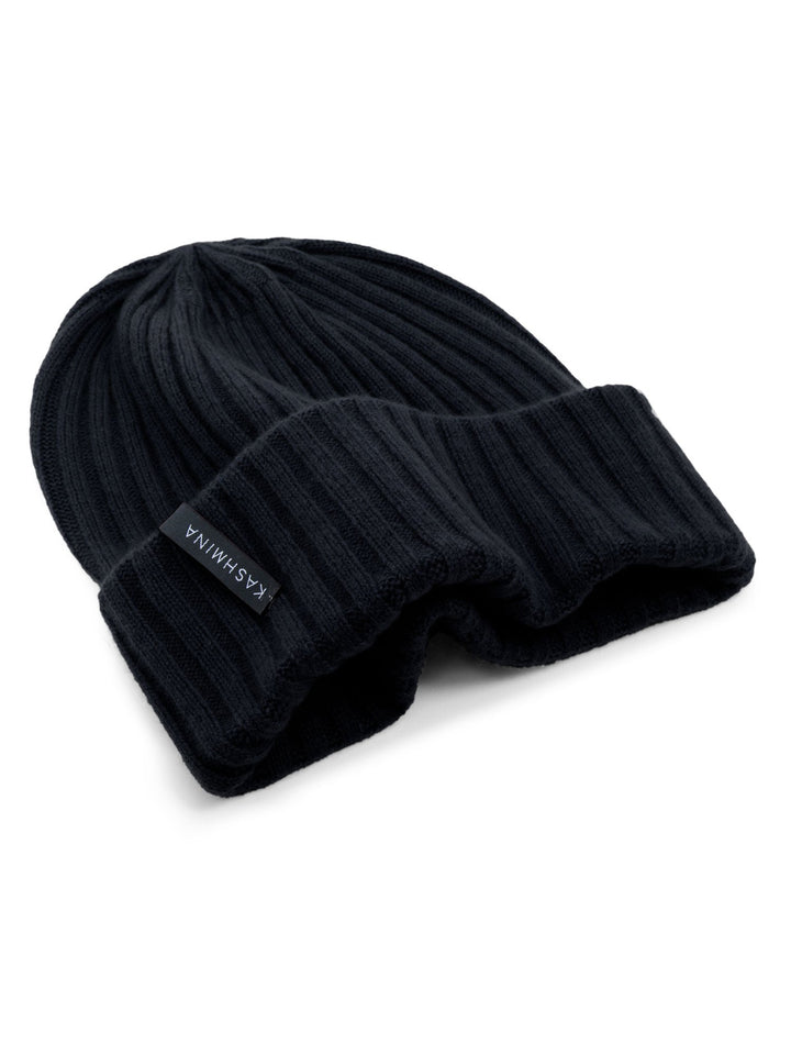 Cashmere beanie "Oda" - black - 100% pure Cashmere - Scandinavian design - Kashmina of Norway