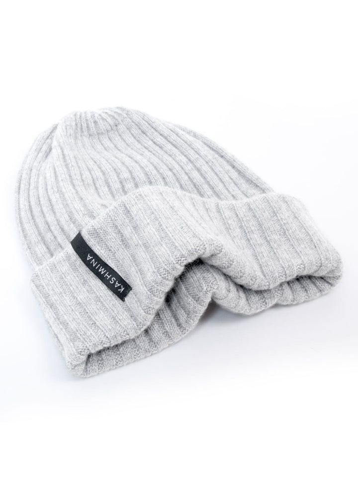 Cashmere beanie "Oda" - light grey - 100% pure Cashmere - Scandinavian design - Kashmina of Norway