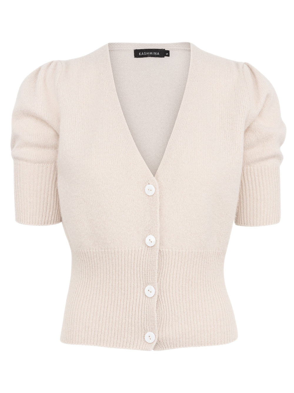 Cashmere cardigan "Grace" - pearl - 100% pure Cashmere - Scandinavian design - Kashmina of Norway