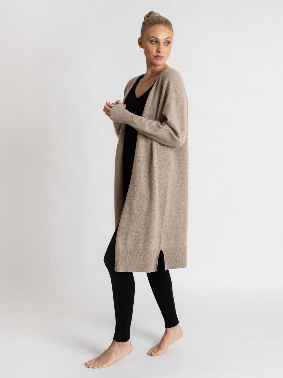 Cashmere cardigan "Linnea" - toast - 100% pure Cashmere - Scandinavian design - Kashmina of Norway