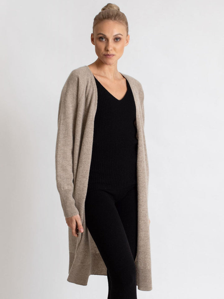 Cashmere cardigan "Linnea" - toast - 100% pure Cashmere - Scandinavian design - Kashmina of Norway