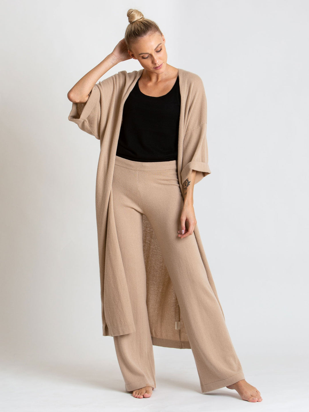 Cashmere cardigan "Kaftan" - sand - 100% pure Cashmere - Scandinavian design - Kashmina of Norway