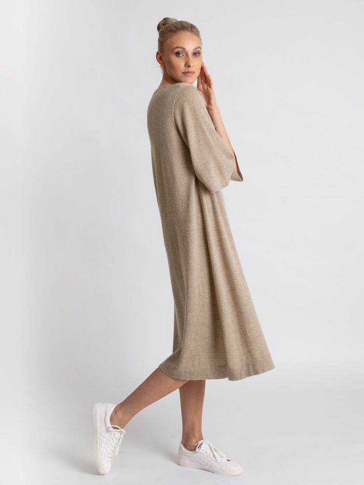 Cashmere dress "Air tunic" - taupe - 100% pure Cashmere - Scandinavian design - Kashmina of Norway