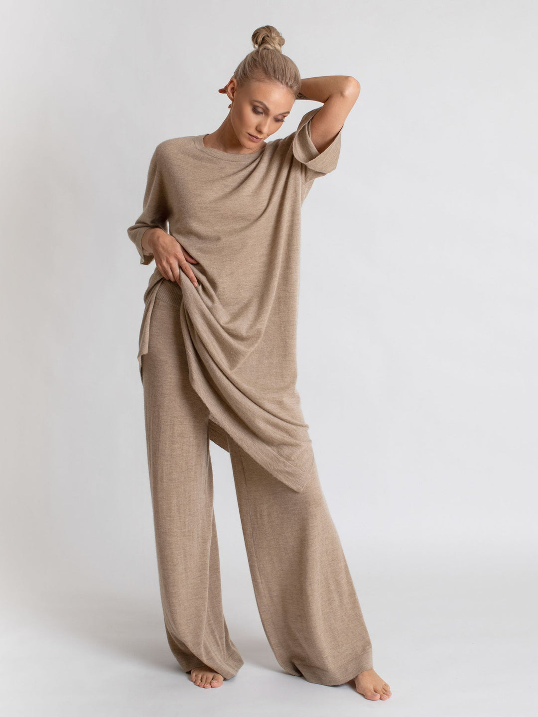 Cashmere dress "Air tunic" - taupe - 100% pure Cashmere - Scandinavian design - Kashmina of Norway