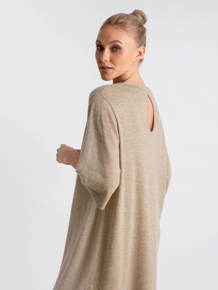 Cashmere dress "Air tunic" - taupe - 100% pure Cashmere - Scandinavian design - Kashmina of Norway