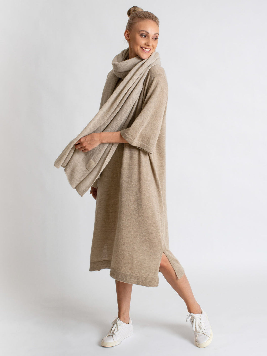 Cashmere dress "Air tunic" - taupe - 100% pure Cashmere - Scandinavian design - Kashmina of Norway