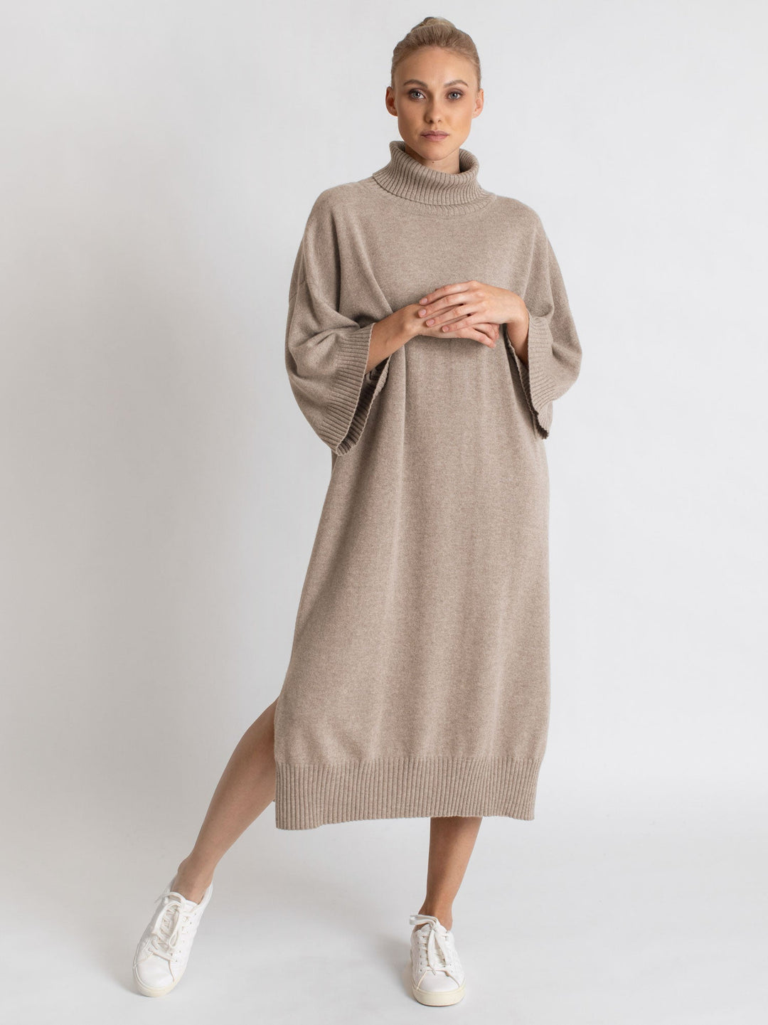Cashmere dress "Breeze" - toast - 100% pure Cashmere - Scandinavian design - Kashmina of Norway