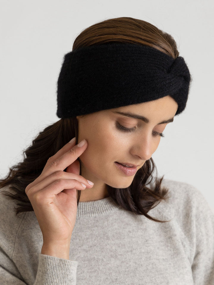 Cashmere head band "Freya" - black - 100% pure Cashmere - Scandinavian design - Kashmina of Norway
