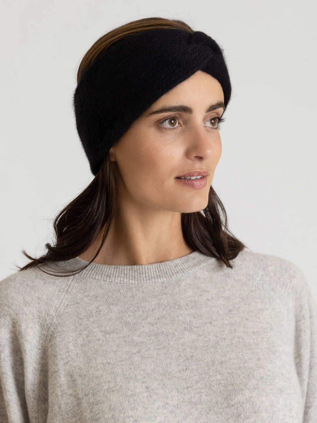 Cashmere head band "Freya" - black - 100% pure Cashmere - Scandinavian design - Kashmina of Norway