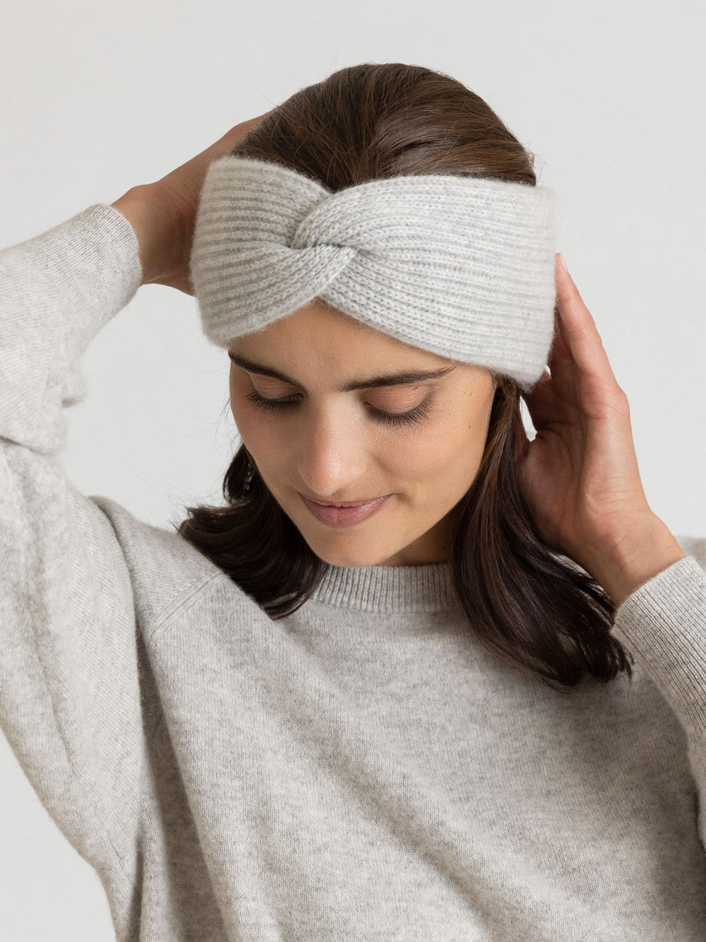 Cashmere head band "Freya" - light grey - 100% pure Cashmere - Scandinavian design - Kashmina of Norway