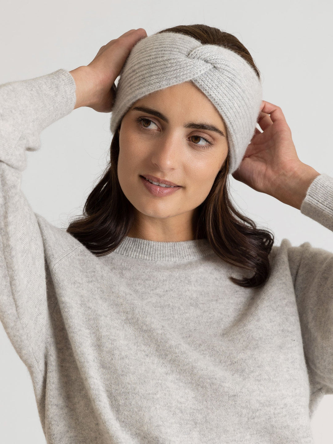 Cashmere head band "Freya" - light grey - 100% pure Cashmere - Scandinavian design - Kashmina of Norway