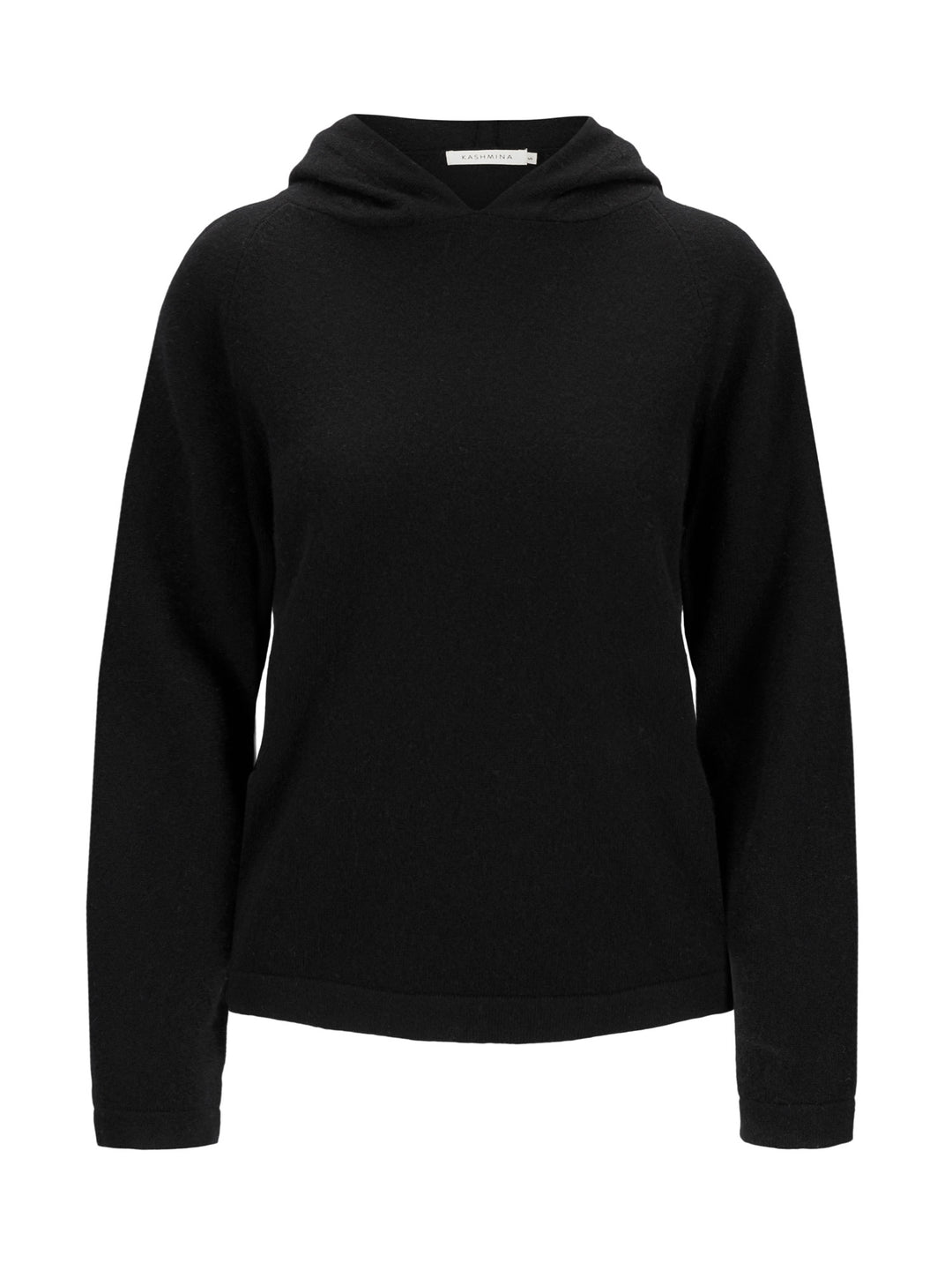 Cashmere hoodie made of 100% pure cashmere. Color: Black. Scandinavian design by Kashmina.
