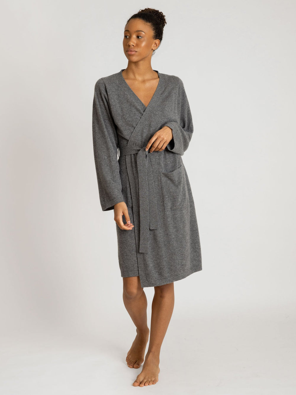 Cashmere robe "Classic" - dark grey - 100% pure Cashmere - Scandinavian design - Kashmina of Norway