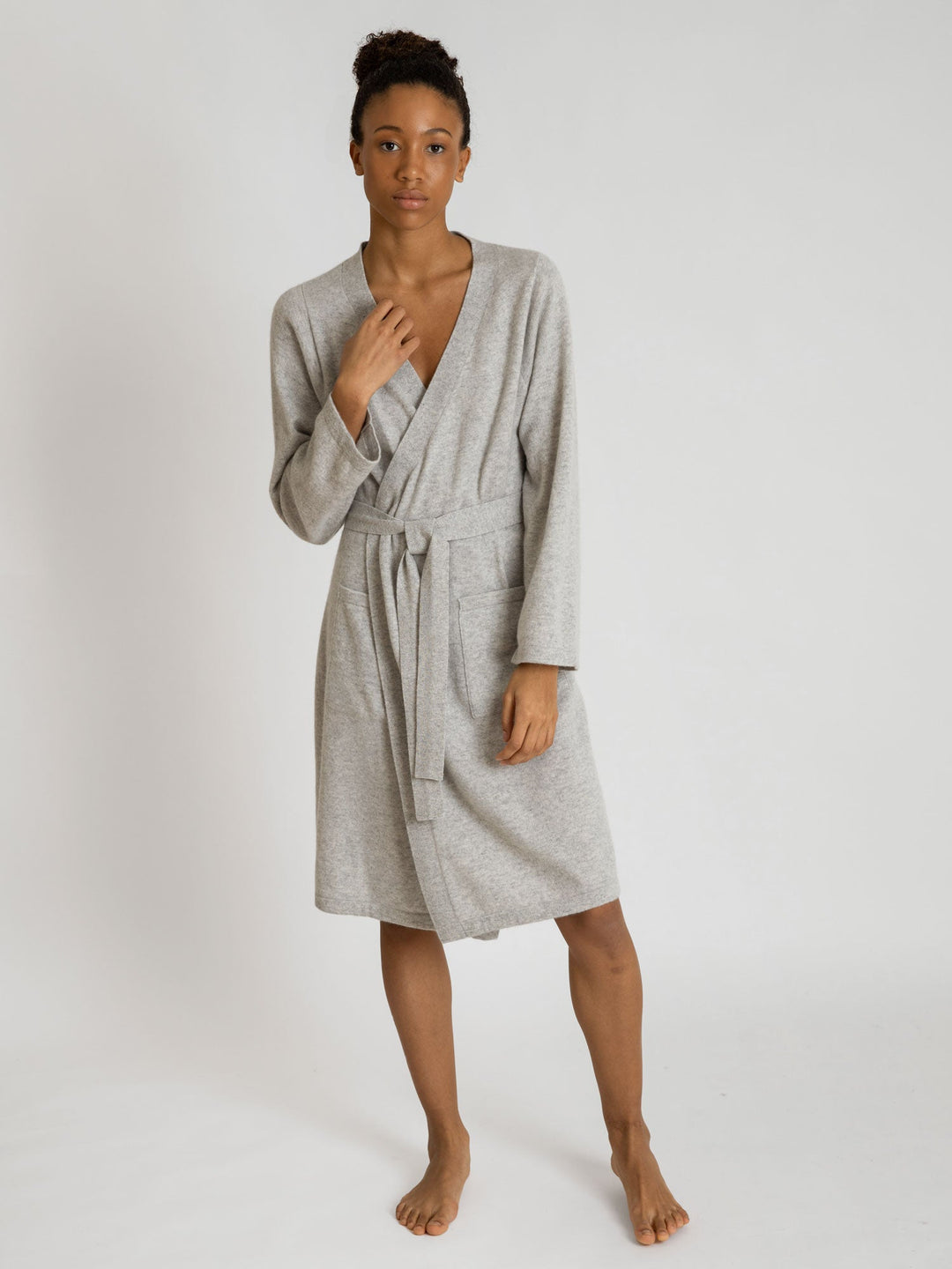 Cashmere robe "Classic" - light grey - 100% pure Cashmere - Scandinavian design - Kashmina of Norway