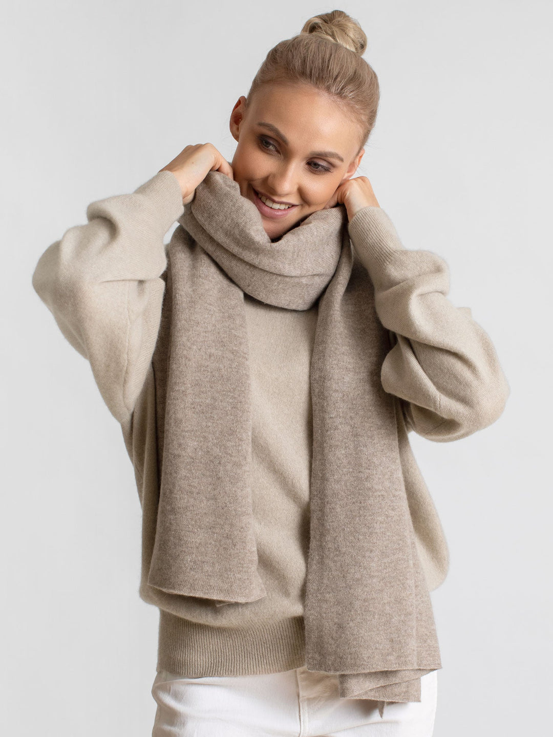 Cashmere scarf "Signature" - toast - 100% pure Cashmere - Scandinavian design - Kashmina of Norway