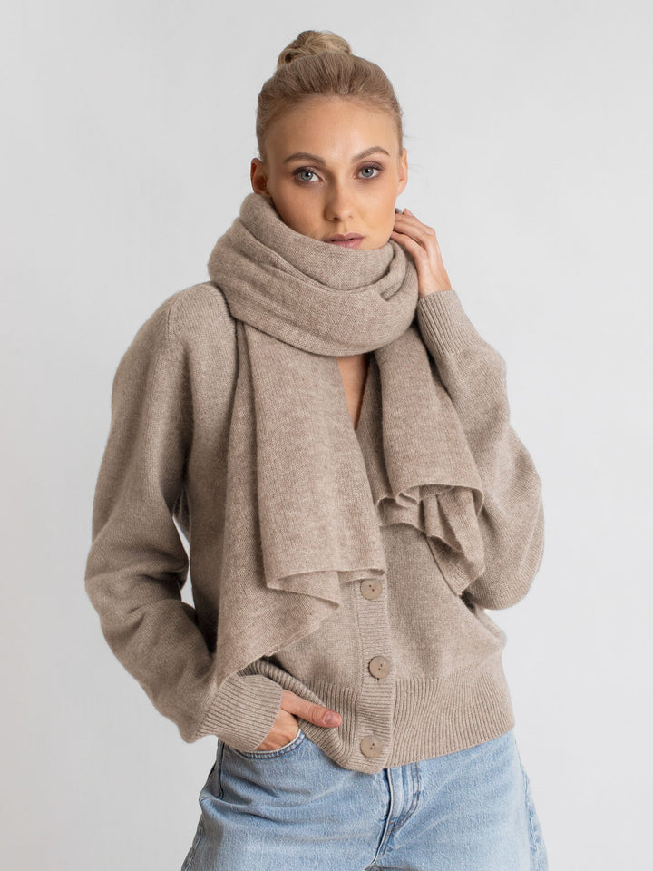 Cashmere cardigan "Eir" - toast - 100% pure Cashmere - Scandinavian design - Kashmina of Norway