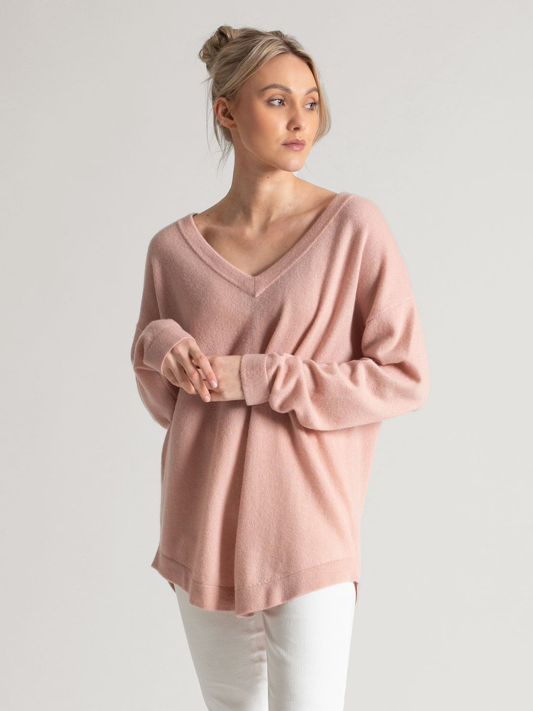 Cashmere sweater "Alva" - rose glow - 100% pure Cashmere - Scandinavian design - Kashmina of Norway