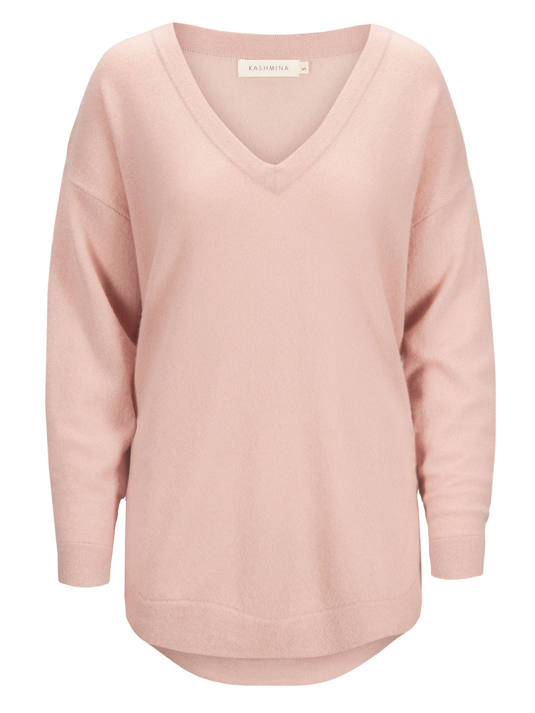 cashmere sweater Ida in 100% cashmere by Kashmina, rose glow color