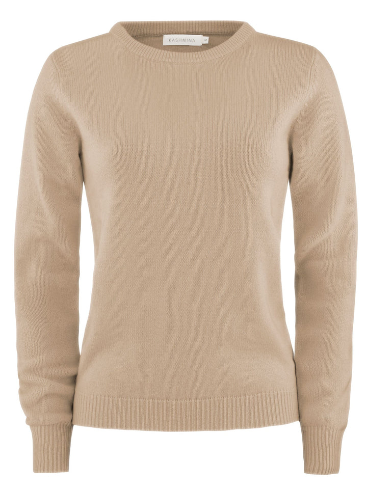 Cashmere sweater "Saga" - sand - 100% pure Cashmere - Scandinavian design - Kashmina of Norway