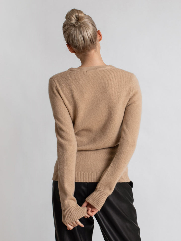 Cashmere sweater "Saga" - sand - 100% pure Cashmere - Scandinavian design - Kashmina of Norway