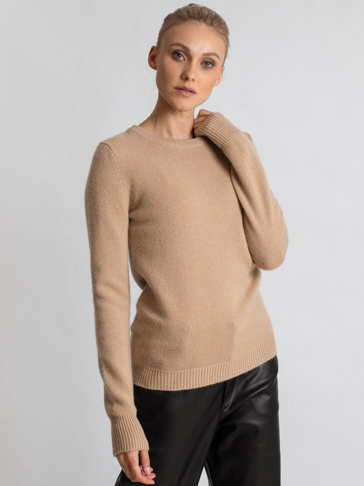 Cashmere sweater "Saga" - sand - 100% pure Cashmere - Scandinavian design - Kashmina of Norway