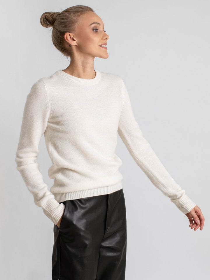 Cashmere sweater "Saga" - white - 100% pure Cashmere - Scandinavian design - Kashmina of Norway