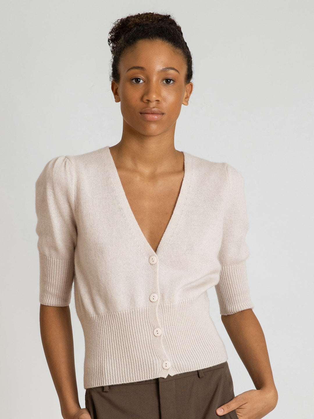 Cashmere cardigan "Grace" - pearl - 100% pure Cashmere - Scandinavian design - Kashmina of Norway