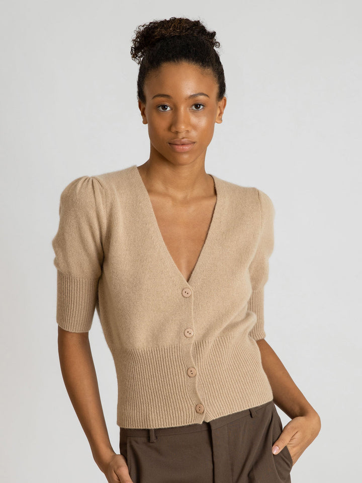 Cashmere cardigan "Grace" - sand - 100% pure Cashmere - Scandinavian design - Kashmina of Norway