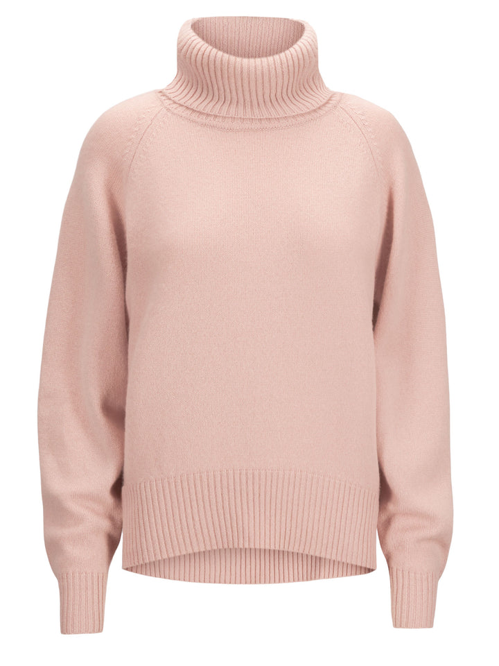 kashmina turtle neck cashmere sweater milano , color rose glow, cashmere wool Scandinavian design sustainable fashion.