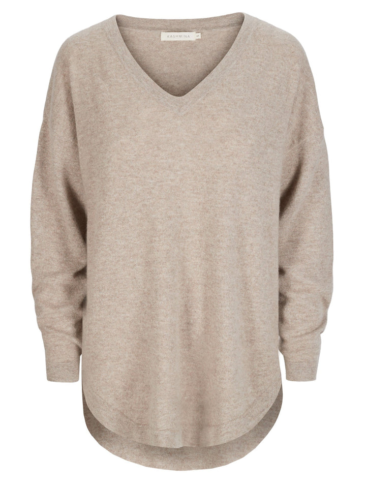 Cashmere sweater "Alva" - toast - 100% pure Cashmere - Scandinavian design - Kashmina of Norway