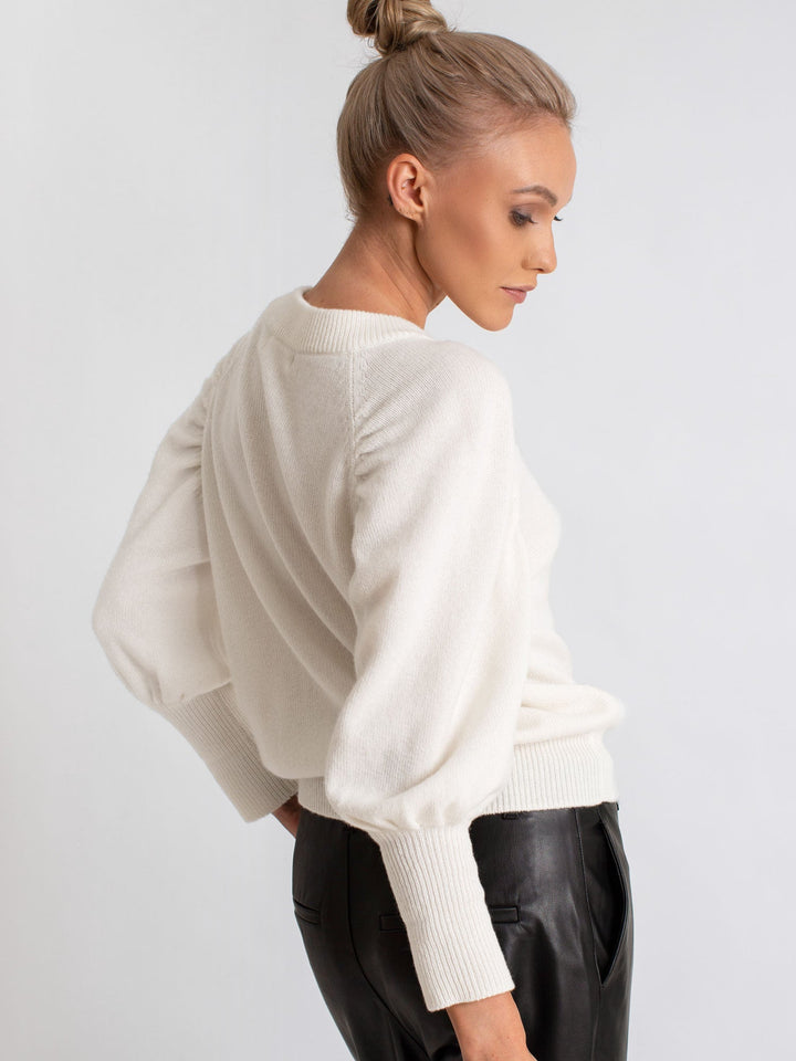 Cashmere sweater "Aurora" - white - 100% pure Cashmere - Scandinavian design - Kashmina of Norway
