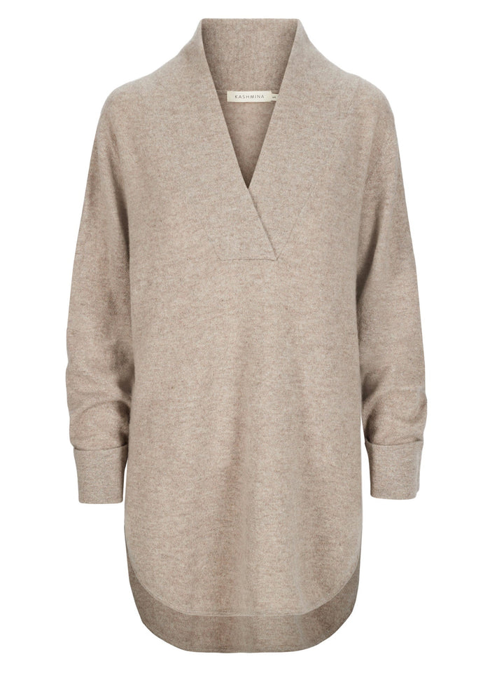 Cashmere sweater "Ida" - toast - 100% pure Cashmere - Scandinavian design - Kashmina of Norway