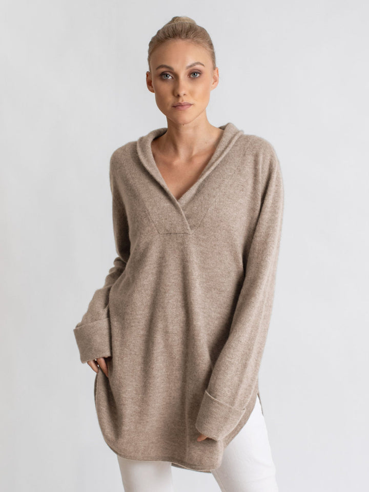 Cashmere sweater "Ida" - toast - 100% pure Cashmere - Scandinavian design - Kashmina of Norway