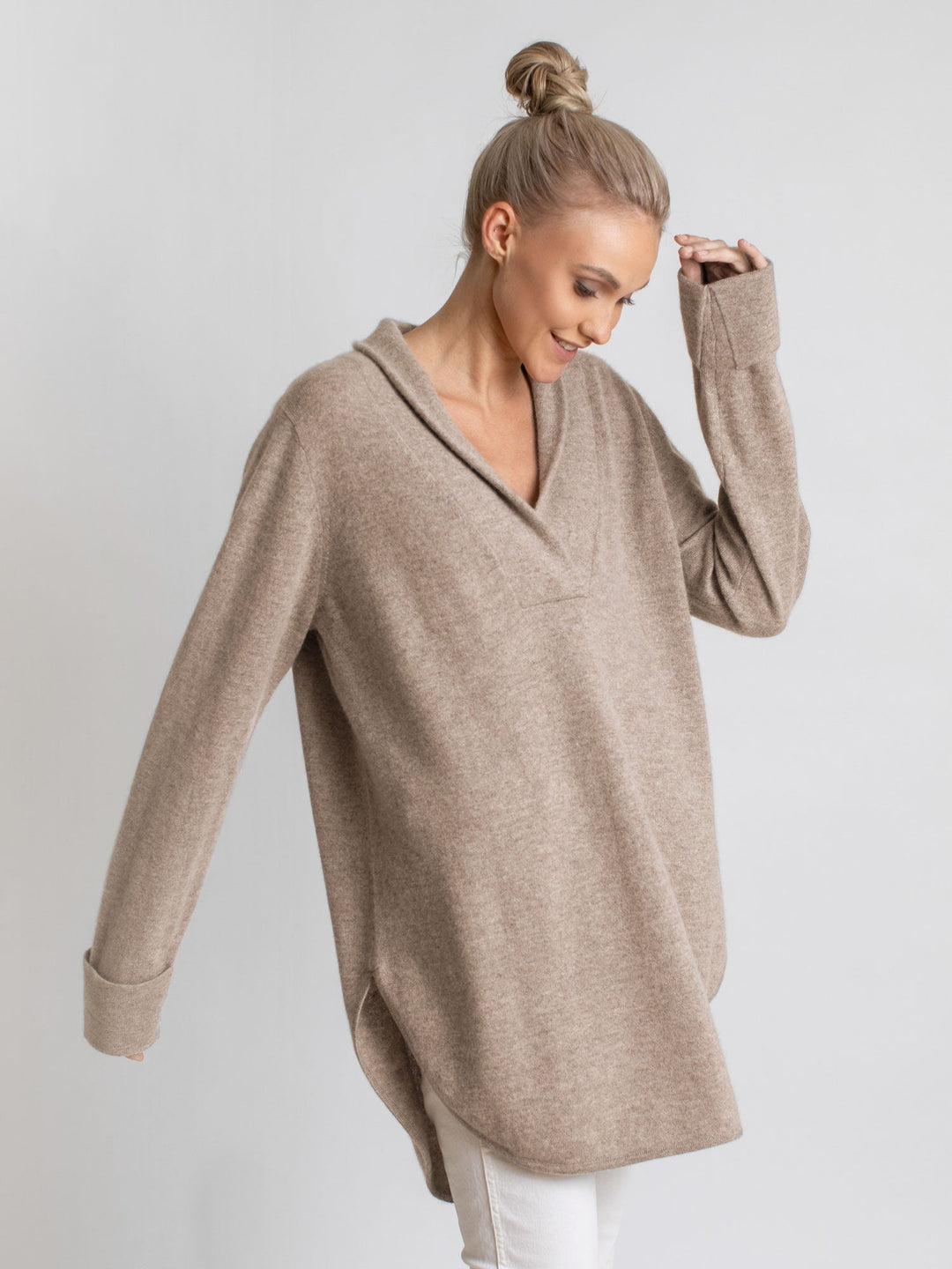 Cashmere sweater "Ida" - toast - 100% pure Cashmere - Scandinavian design - Kashmina of Norway