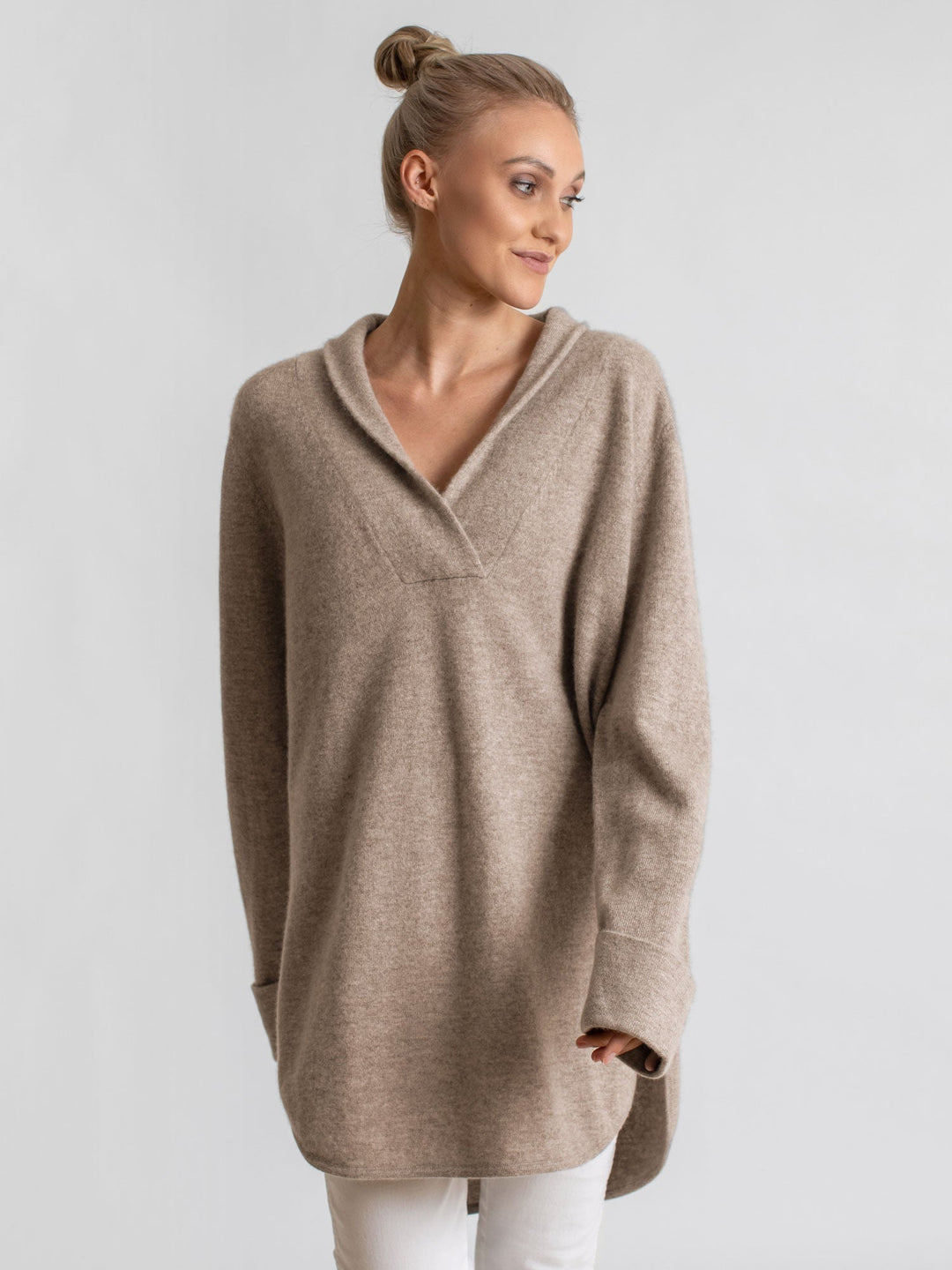 Cashmere sweater "Ida" - toast - 100% pure Cashmere - Scandinavian design - Kashmina of Norway