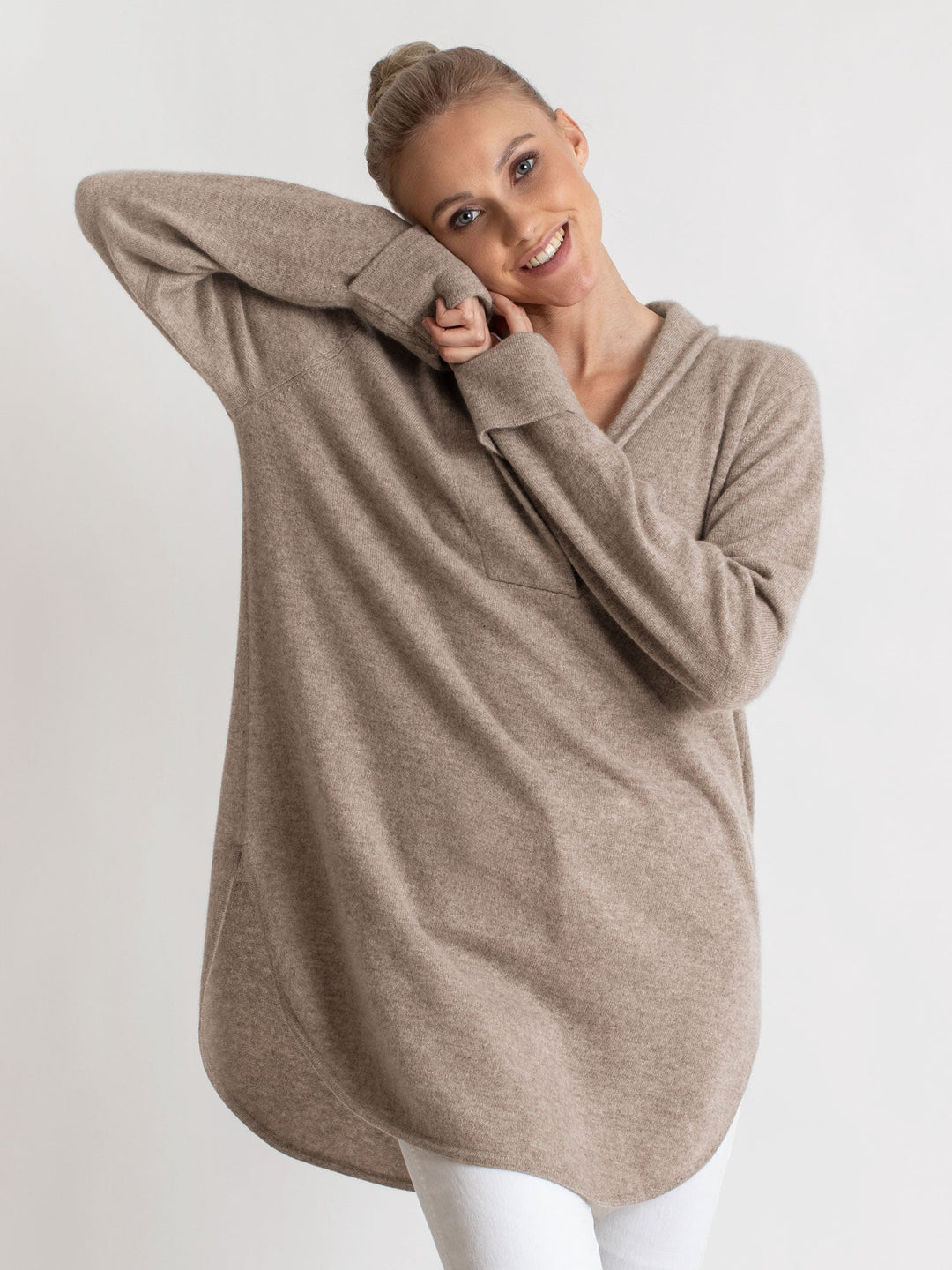 Cashmere sweater "Ida" - toast - 100% pure Cashmere - Scandinavian design - Kashmina of Norway