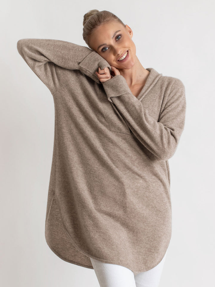 Cashmere sweater "Ida" - toast - 100% pure Cashmere - Scandinavian design - Kashmina of Norway