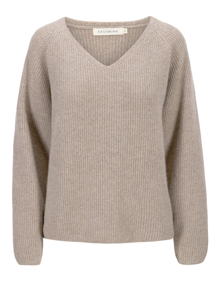 Cashmere sweater "Maya" - toast - 100% pure Cashmere - Scandinavian design - Kashmina of Norway