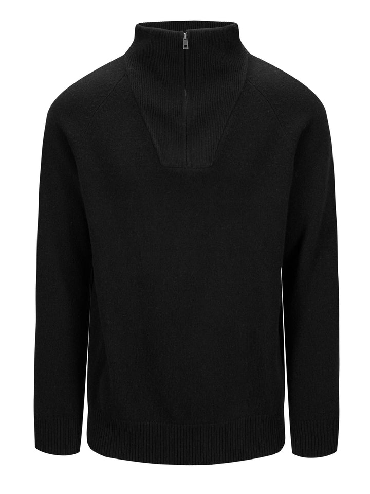 Mens cashmere sweater "frost" 100% cashmere from Kashmina. Color: Black