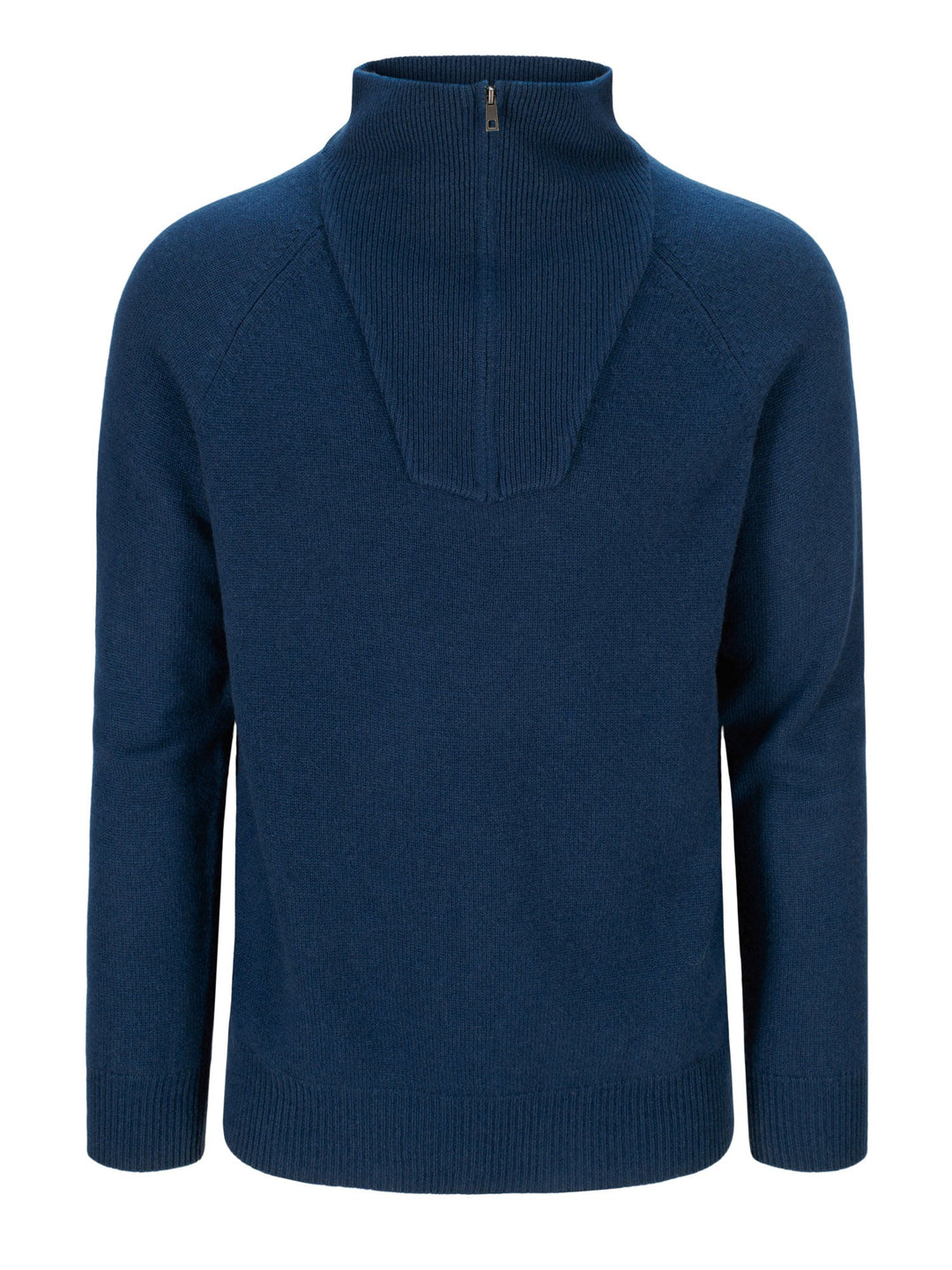 Cashmere sweater men "Frost zip" - mountain blue - 100% pure Cashmere - Scandinavian design - Kashmina of Norway