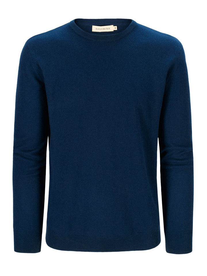 Cashmere sweater men "O-neck" - mountain blue - 100% pure Cashmere - Scandinavian design - Kashmina of Norway