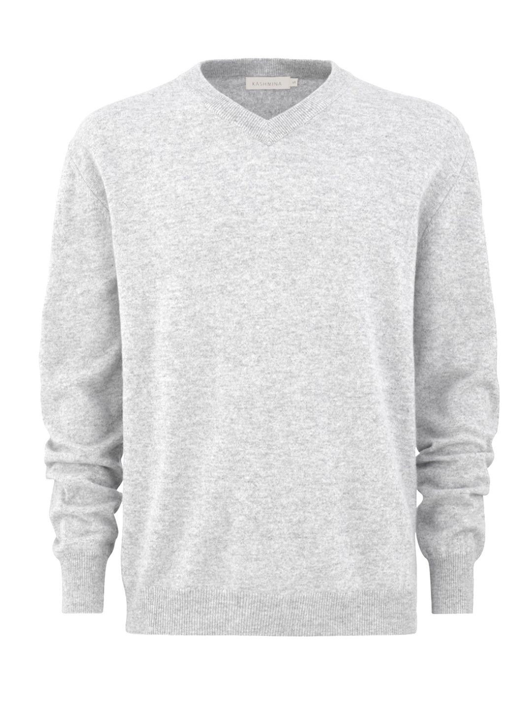 Cashmere sweater men "V-neck" - light grey - 100% pure Cashmere - Scandinavian design - Kashmina of Norway