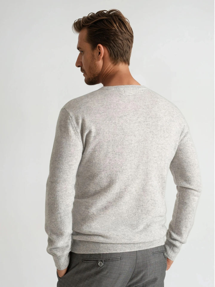 Cashmere sweater men "O-neck" - light grey