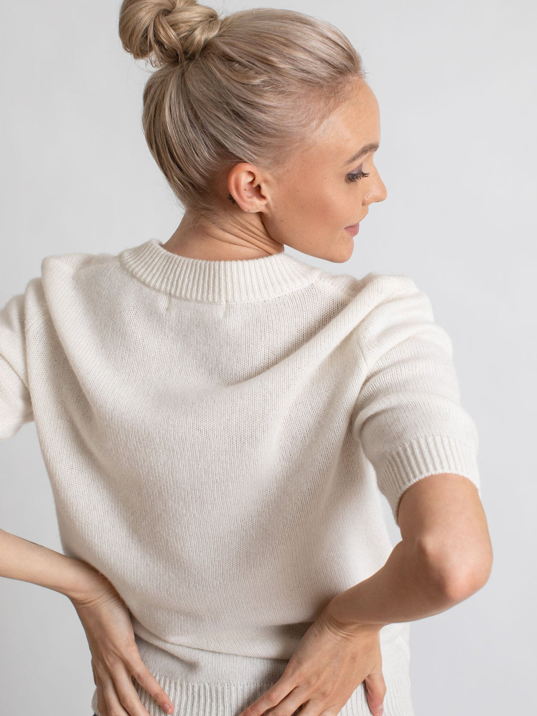 Cashmere sweater "Sofia sweater" - white - 100% pure Cashmere - Scandinavian design - Kashmina of Norway