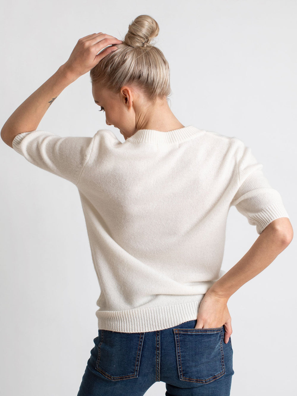 Cashmere sweater "Sofia sweater" - white - 100% pure Cashmere - Scandinavian design - Kashmina of Norway